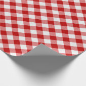 Papier Cadeau Buffalo Plaid Check Rouge Blanc (Coin)