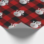 Papier Cadeau Buffalo Plaid Christmas Holidays Snowman Silver<br><div class="desc">florenceK design élégant hiver chaud Vacances Noël papier d'emballage</div>