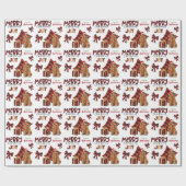 Papier Cadeau Buffalo Plaid Cocker Spaniel Chien Noël (Plat)