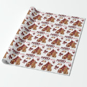 Papier Cadeau Buffalo Plaid Cocker Spaniel Chien Noël (Déroulé)