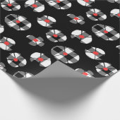 Papier Cadeau Buffalo Plaid Flower sur noir (Coin)
