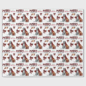 Papier Cadeau Buffalo Plaid Great Dane Dog Noël (Plat)