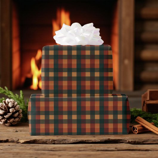 Papier Cadeau Buffalo Plaid Holiday Rustic Gingham