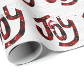 Papier Cadeau Buffalo Plaid Joie Sur Bois Blanchi (Coin rond)