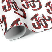 Papier Cadeau Buffalo Plaid Joy Et Snowflakes (Coin rond)