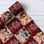 Papier Cadeau Buffalo Plaid Joyeux Et Lumineux Photo De Noël
