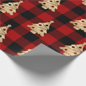 Papier Cadeau Buffalo Plaid Lomberjack Christmas Tree Gold (Coin)