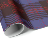 Papier Cadeau Buffalo plaid navy blue red (Coin rond)