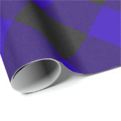 Papier Cadeau Buffalo Plaid Royal Blue Check (Coin rond)