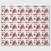 Papier Cadeau Buffalo Plaid Sibérien Husky Chien Noël (Plat)