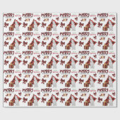 Papier Cadeau Buffalo Plaid White Bull Terrier Chien Noël (Plat)