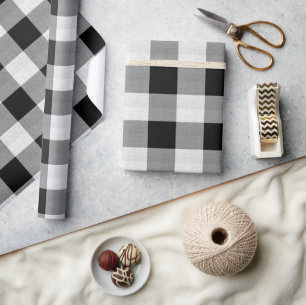 Papier Cadeau Buffalo plaqué noir et blanc ID603