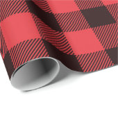 Papier Cadeau Buffalo rouge abattu (Coin rond)