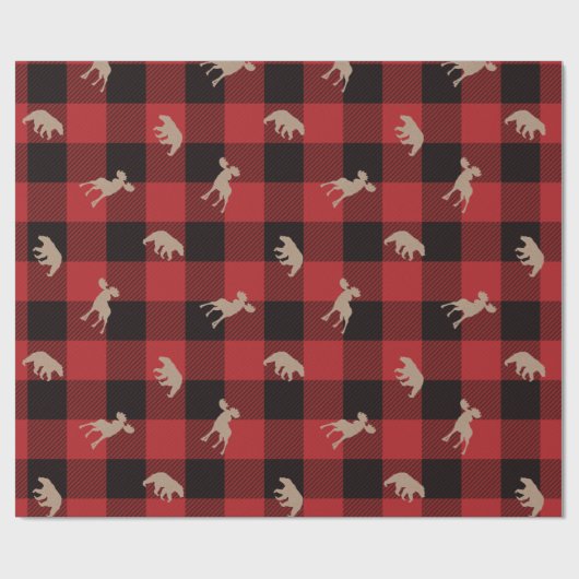 Papier Cadeau Buffalo rustique Plaid Lumberjack thème d'annivers (Plat)