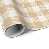Papier Cadeau Buffle beige moderne Check Plaid Holiday (Coin rond)