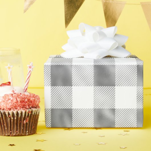Papier Cadeau Buffle blanc en argent glam plaqué (Fête d'anniversaire)