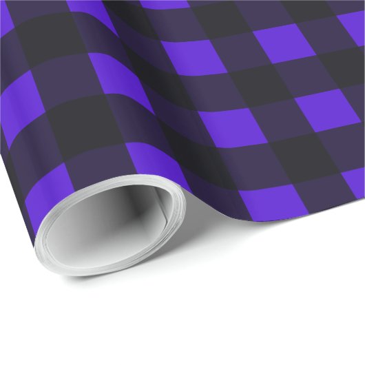 Papier Cadeau Buffle Bleu Grande Plaid (Coin rond)