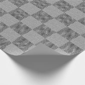Papier Cadeau Buffle gris noir moderne Plaid Motif (Coin)