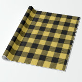 Papier Cadeau Buffle jaune pastel moderne Plaid Pâques (Déroulé)
