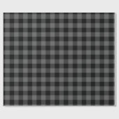 Papier Cadeau Buffle Noir Et Gris Semi-Gloss Plaid (Plat)