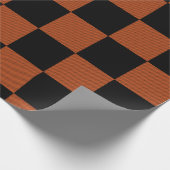 Papier Cadeau Buffle noir et orange À damiers Carré Plaid (Coin)