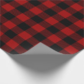 Papier Cadeau buffle rouge et noir plaid (Coin)