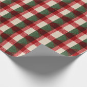 Papier Cadeau Buffle rouge vert Plaid Noël (Coin)