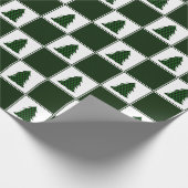 Papier Cadeau Buffle vert moderne Plaid Christmas Tree Motif (Coin)