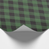 Papier Cadeau Buffle Vert Plaid Country Style Chic (Coin)