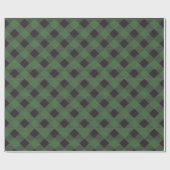 Papier Cadeau Buffle Vert Plaid Country Style Chic (Plat)