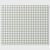 Papier Cadeau Buffle vert Sage Plaid En vichy pays vérifié (Plat)