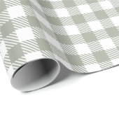 Papier Cadeau Buffle vert Sage Plaid En vichy pays vérifié (Coin rond)