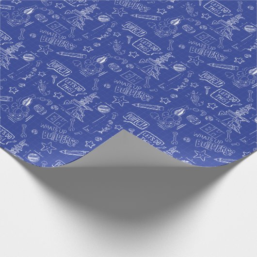Papier Cadeau BUGS BUNNY BUILDERS™| Sketch Blueprint Pattern (Coin)