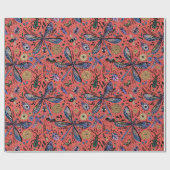 Papier Cadeau Bugs de Doodle sur corail rouge (Plat)