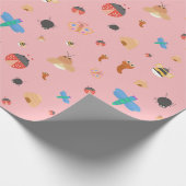 Papier Cadeau Bugs estivaux - Rose (Coin)