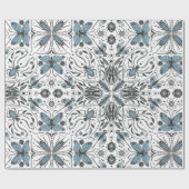 Papier Cadeau Bugs, noir et bleu (Plat)