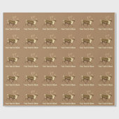 Papier Cadeau Bull Caribou - Sepia (Plat)