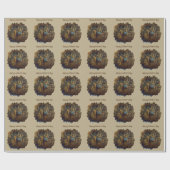 Papier Cadeau Bull Elk dans la forêt d'automne (Plat)