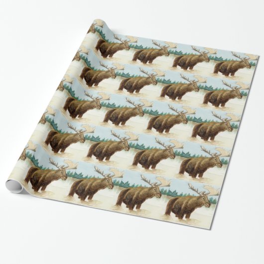 Papier Cadeau Bull Moose (Déroulé)