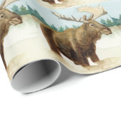 Papier Cadeau Bull Moose (Coin rond)