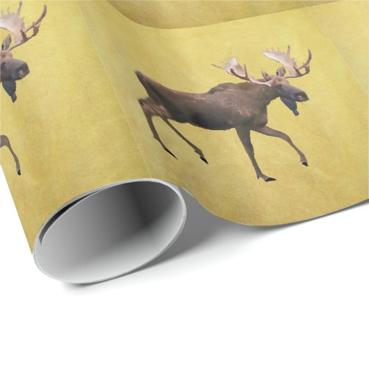 Papier Cadeau Bull Moose (Coin rond)