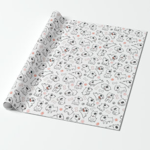Papier Cadeau Bull Terrier Amoureux des chiens Motif sans coutur