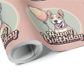 Papier Cadeau Bull Terrier Chien coloré (Coin rond)