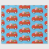 Papier Cadeau Bull Terrier Chien de livraison de Noël Camion (Plat)