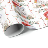Papier Cadeau Bull Terrier Chien Motif de Noël (Coin rond)