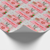 Papier Cadeau Bull Terrier Chien Valentine's Day Kissing Booth (Coin)