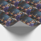 Papier Cadeau Bull Terrier Chien Whimsical Halloween Peinture (Coin)