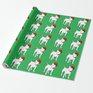Papier Cadeau Bull-terrier de Père Noël