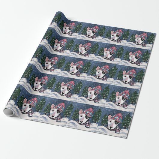 Papier Cadeau Bull Terrier miniature (Déroulé)