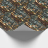 Papier Cadeau Bull Terrier Noël Festive Voyage (Coin)